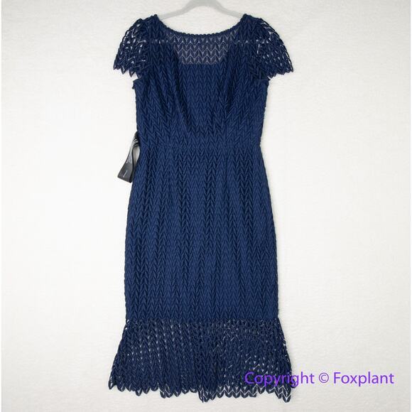 New! Kay Unger‎ Tatum Dress in midnight navy blue, size 10 - Picture 3 of 16